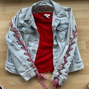 Forever 21 denim jacket and T-shirt lot Large
